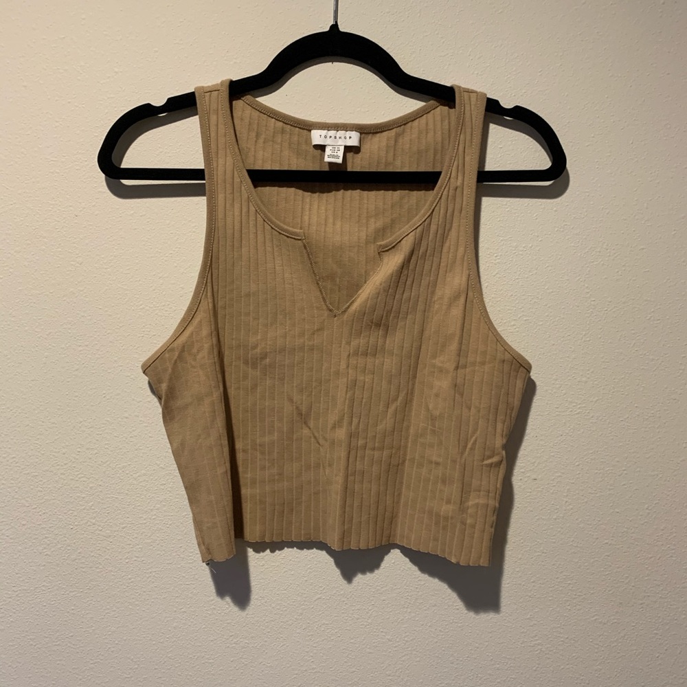 Topshop Ribbed Notch Cropped Tank
